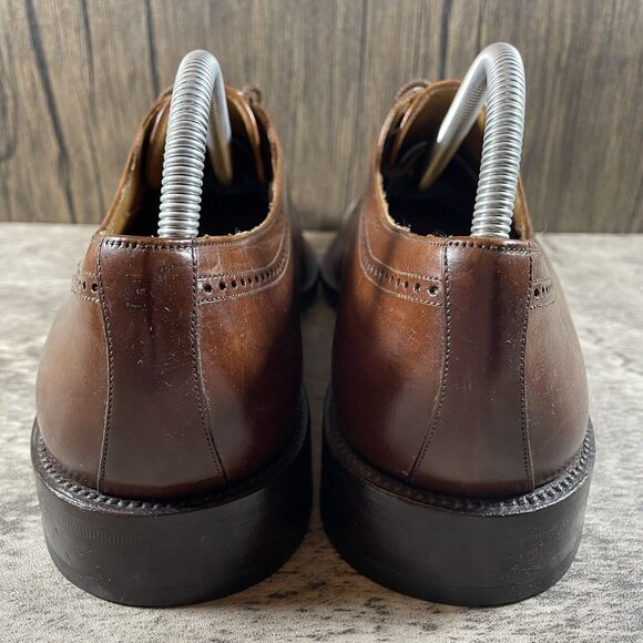 Mezlan Vicente Cap-Toe Brogue Oxford Brown Leather Men's Shoes Size 9.5 EUC - Picture 6 of 9